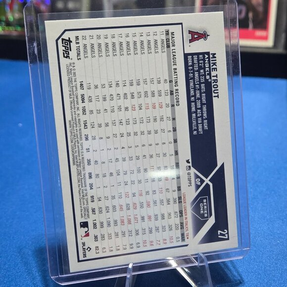 2023 Topps #27 Mike Trout - Picture 2 of 2
